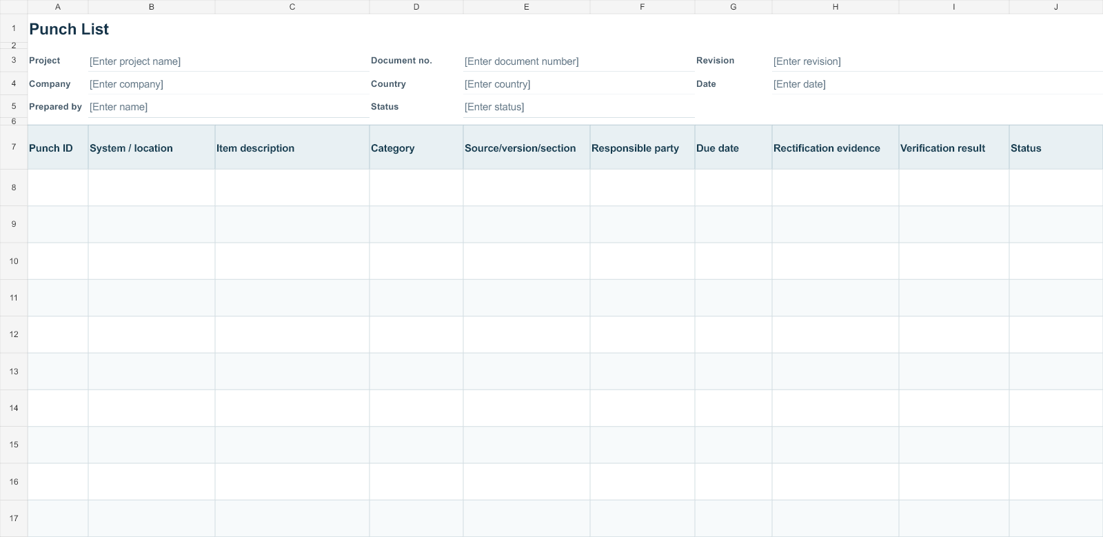 First working sheet