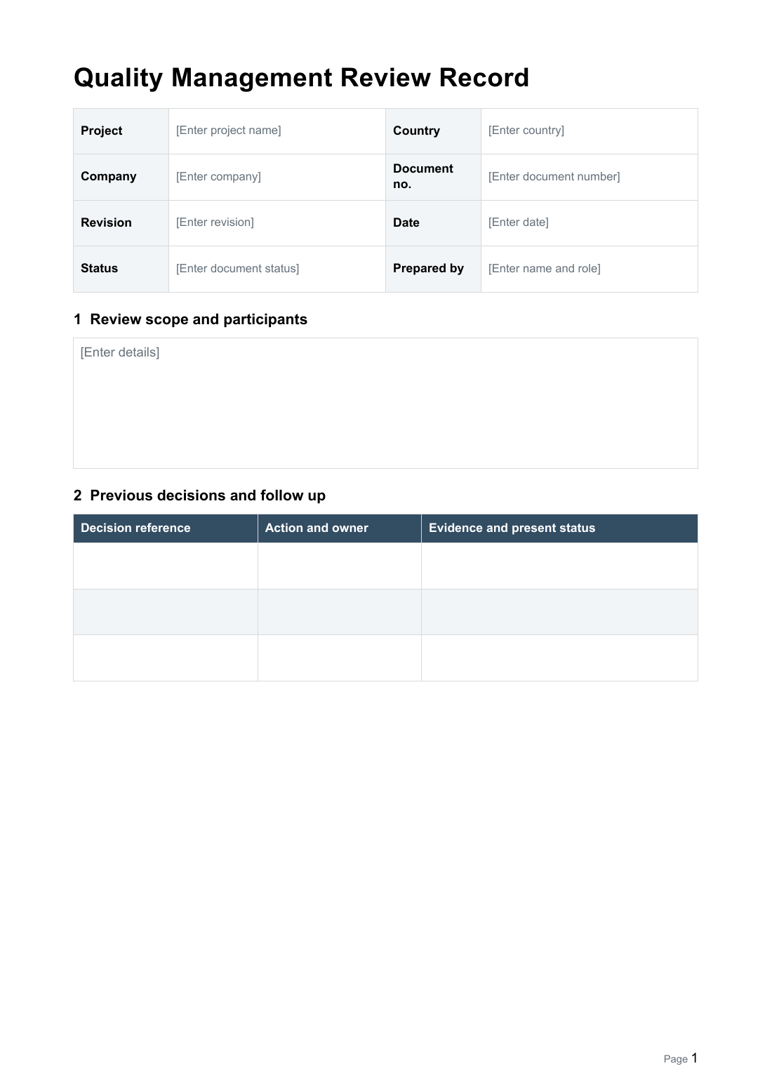 First page