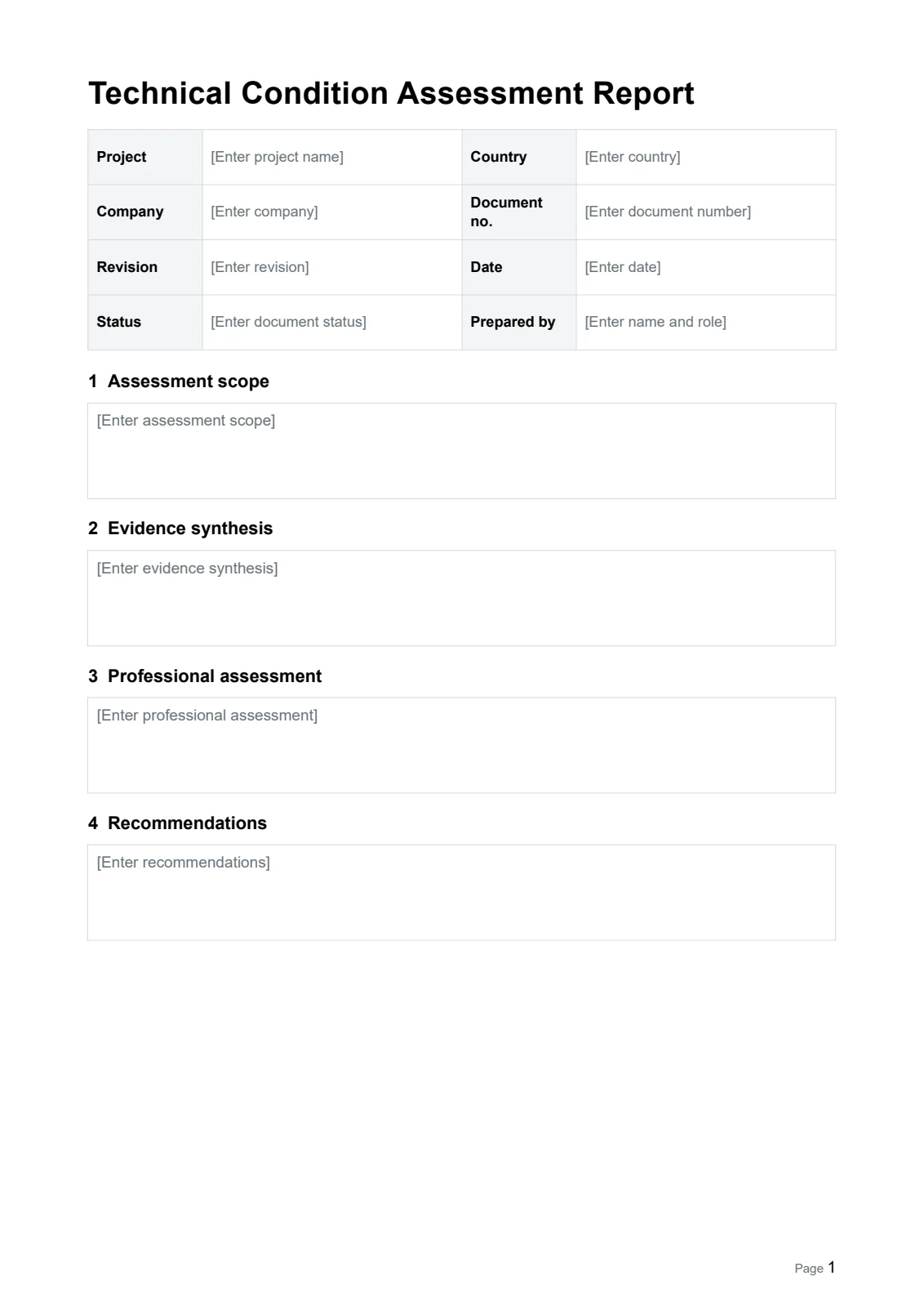 Technical Condition Assessment Report · Document preview
