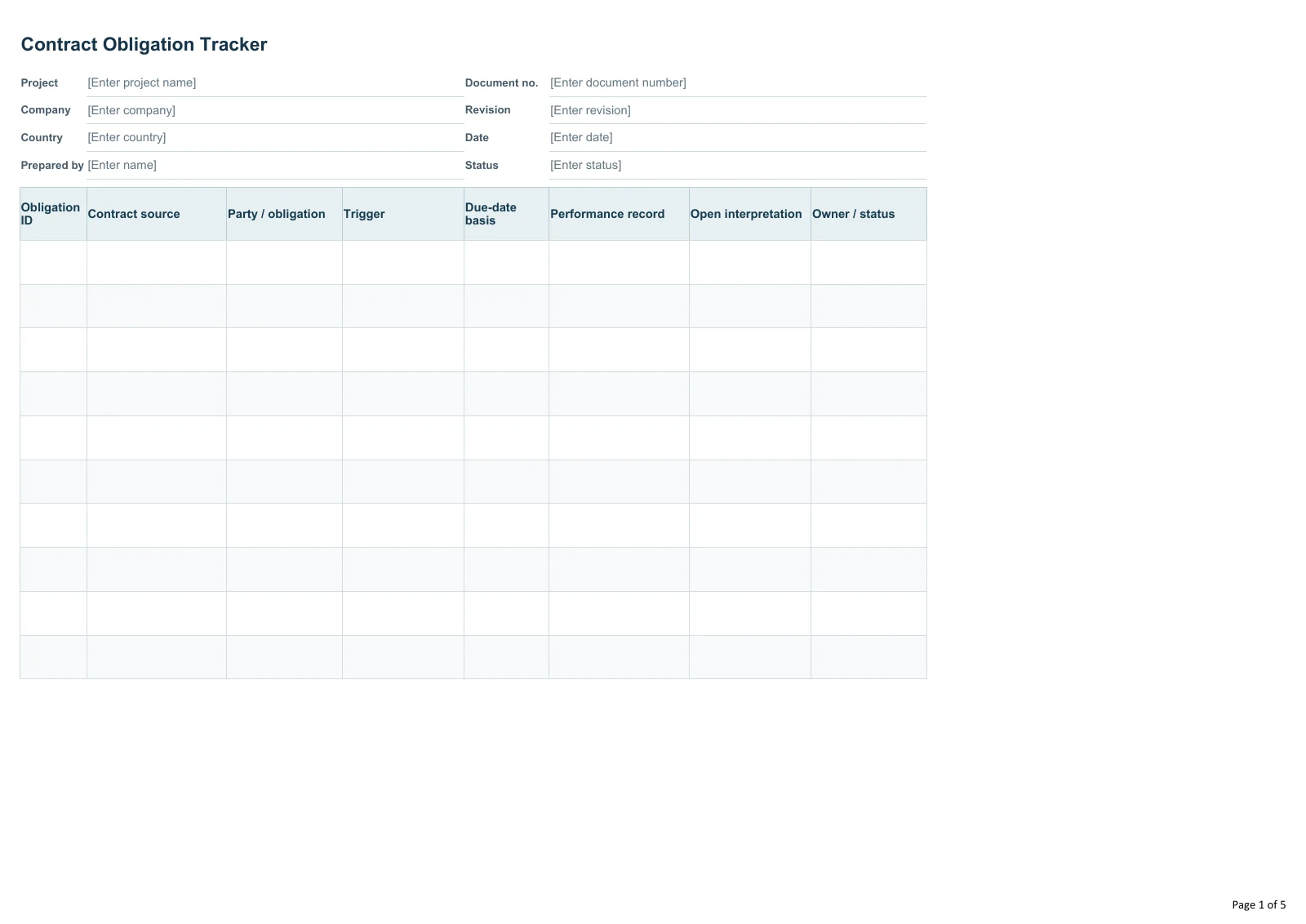 Contract Obligation Tracker · Document preview