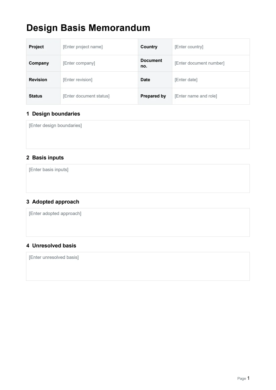 Design Basis Memorandum · Document preview