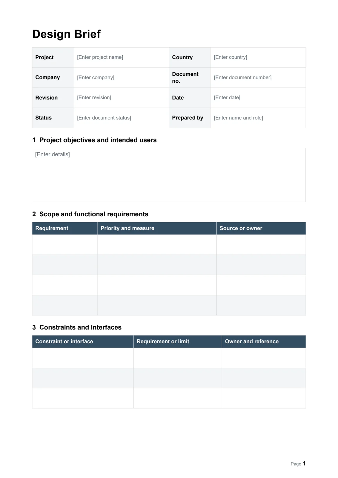 Design Brief · Document preview