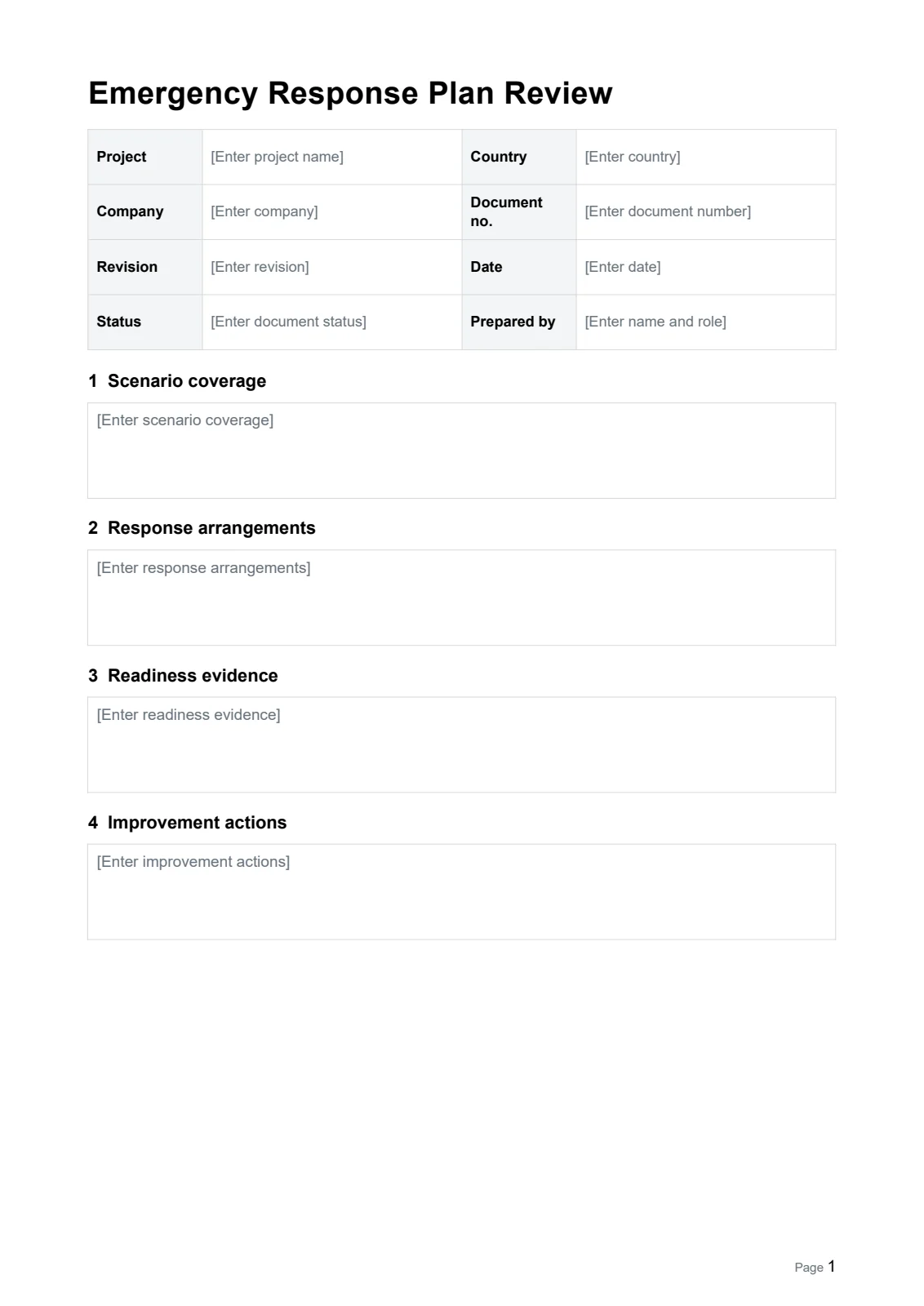 Emergency Response Plan Review · Document preview