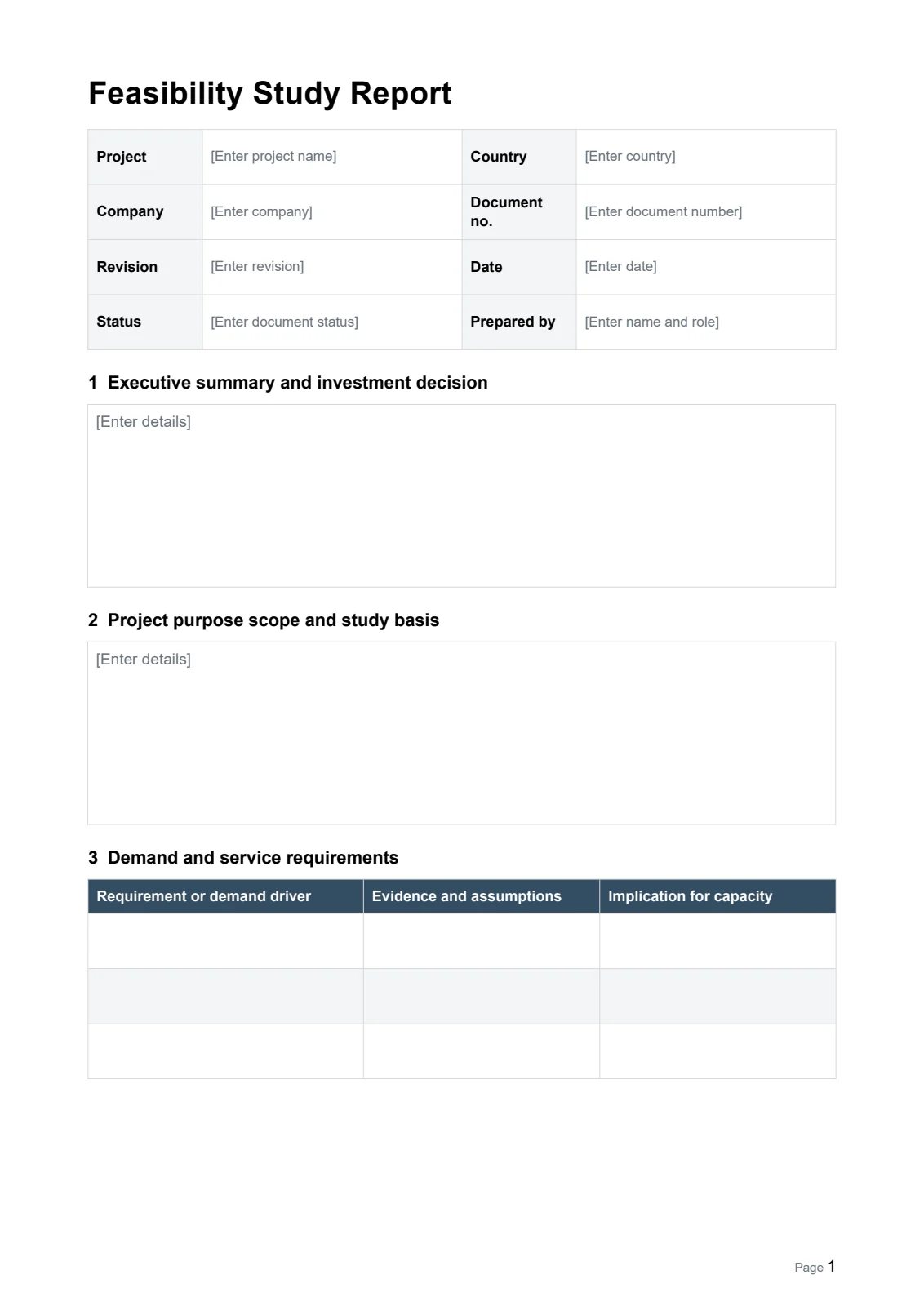 Feasibility Study Report · Document preview