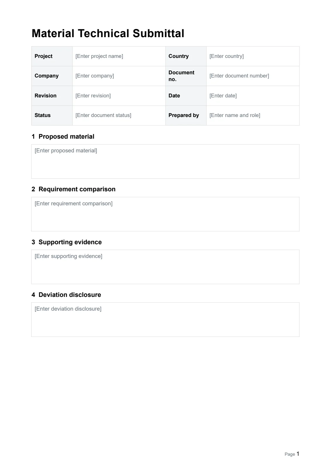 Material Technical Submittal · Document preview