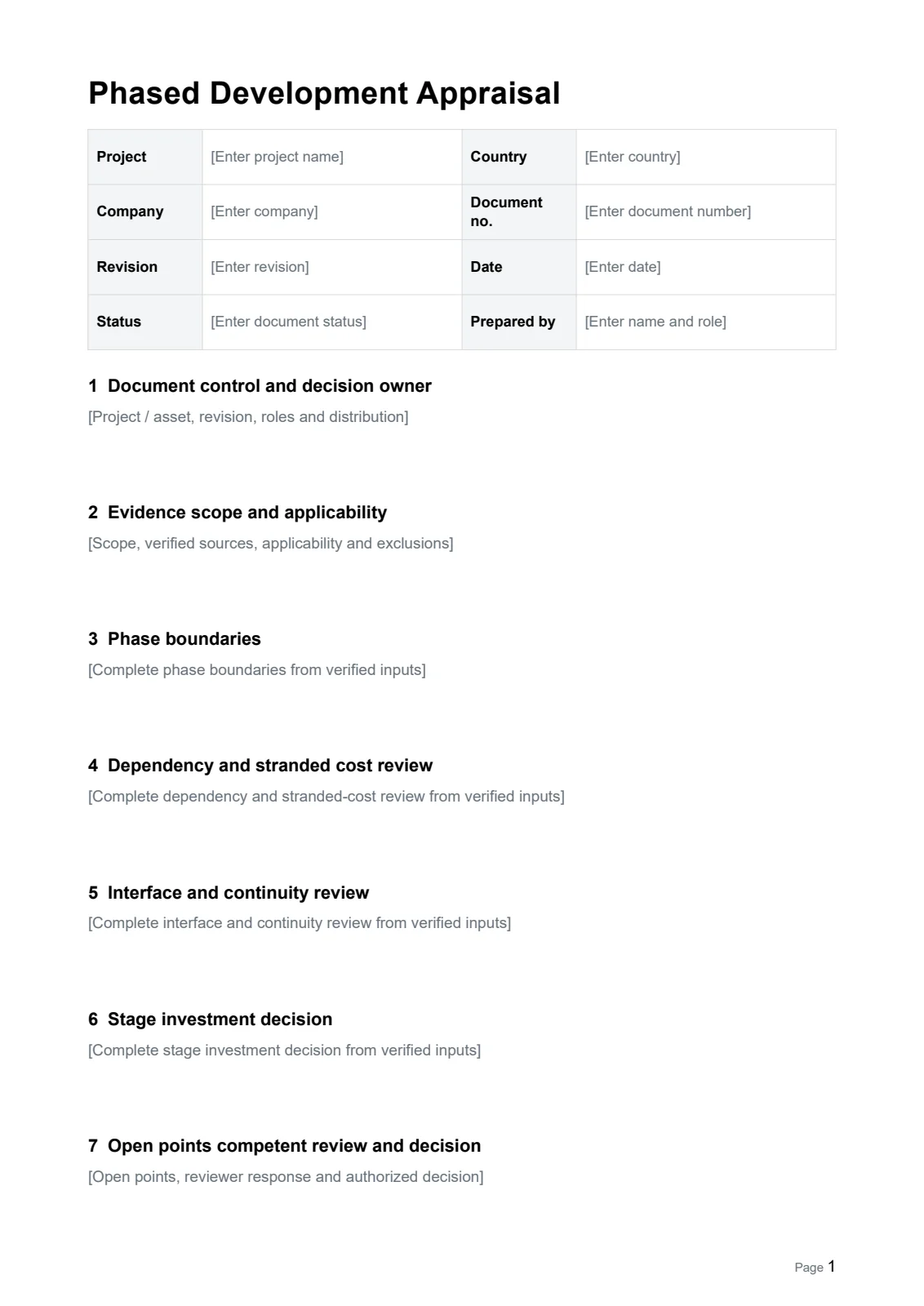 Phased Development Appraisal · Document preview