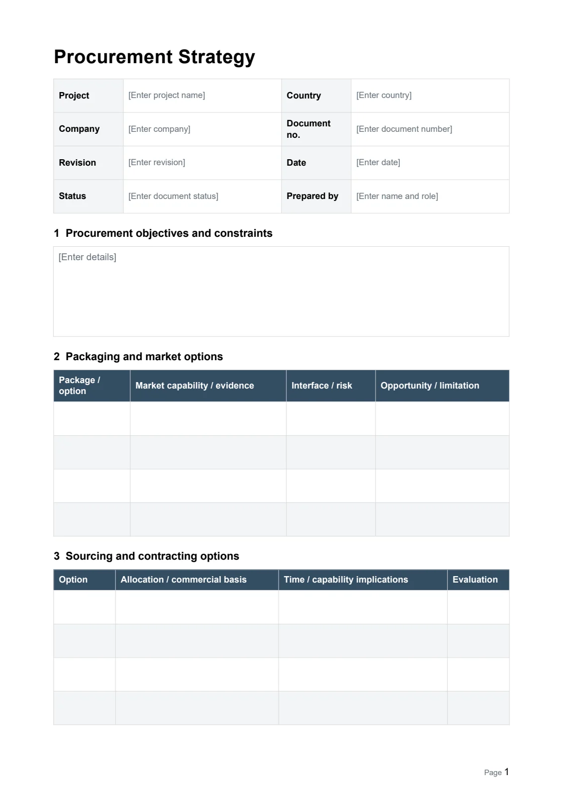 Procurement Strategy · Document preview