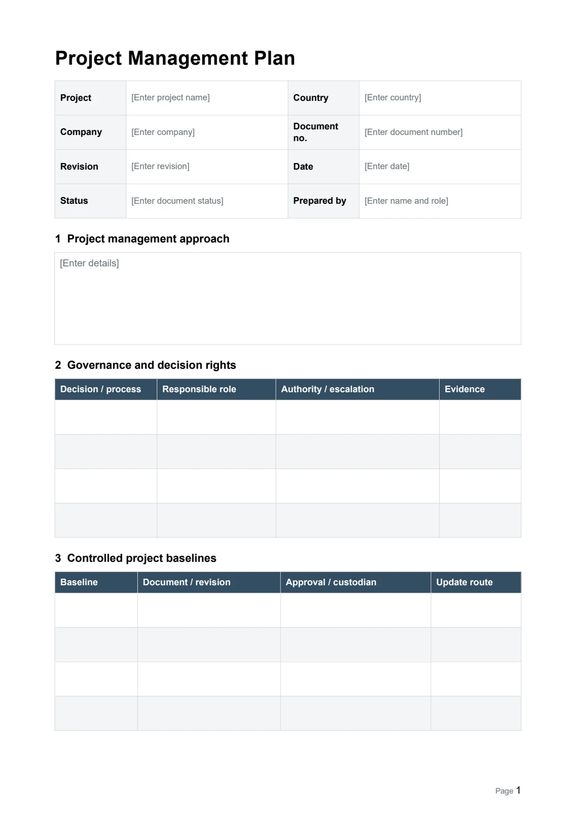 Project Management Plan · Document preview