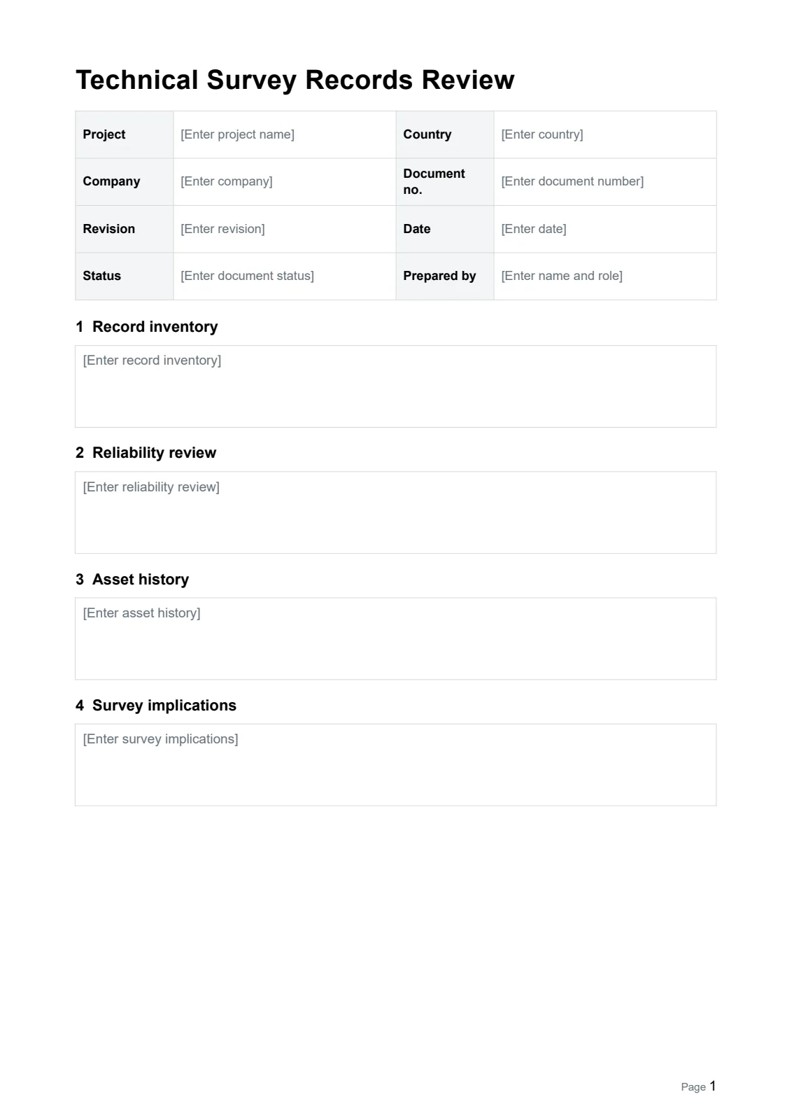 Technical Survey Records Review · Document preview