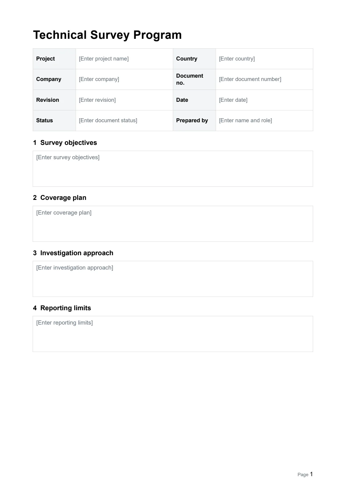 Technical Survey Program · Document preview