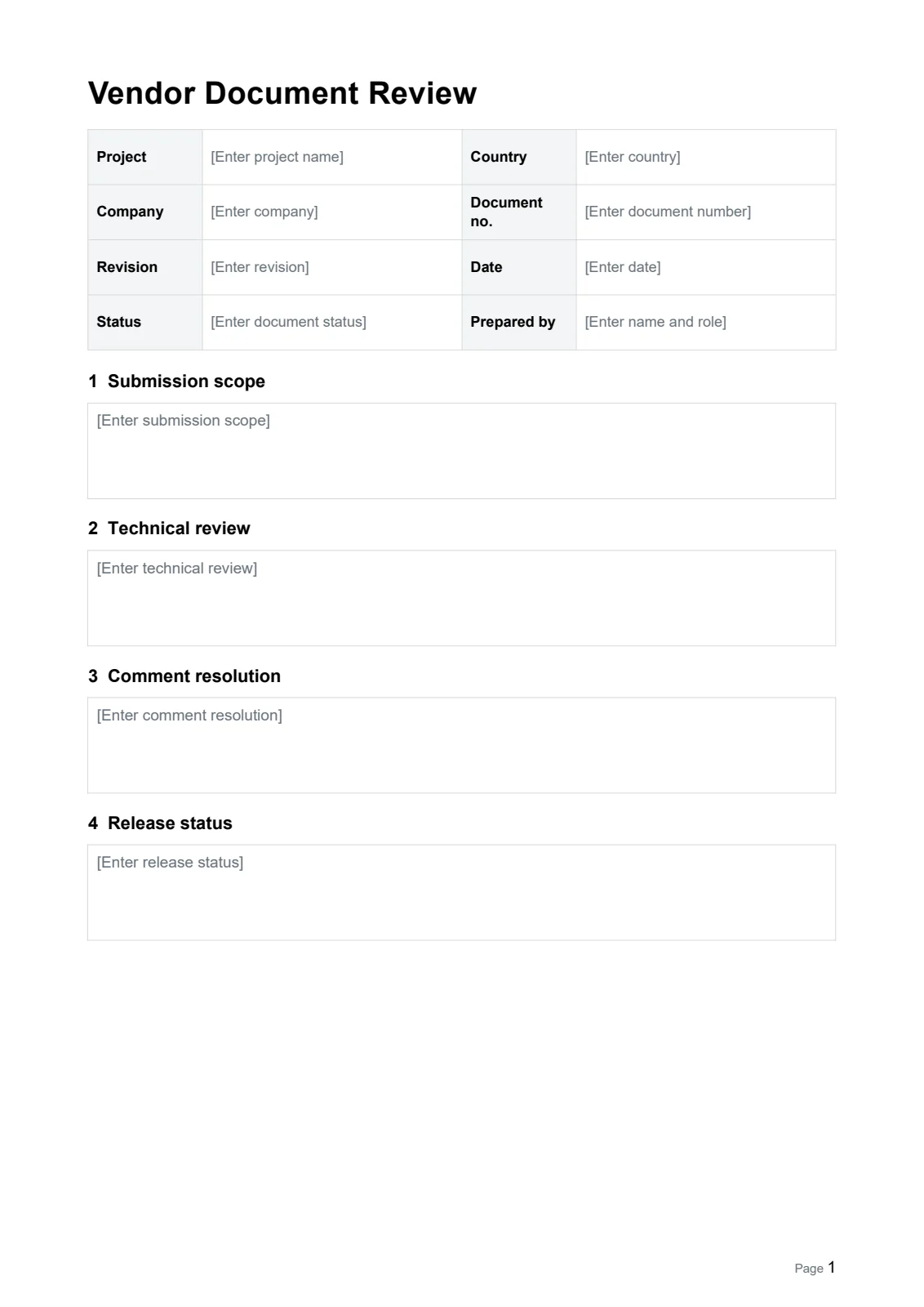 Vendor Document Review · Document preview